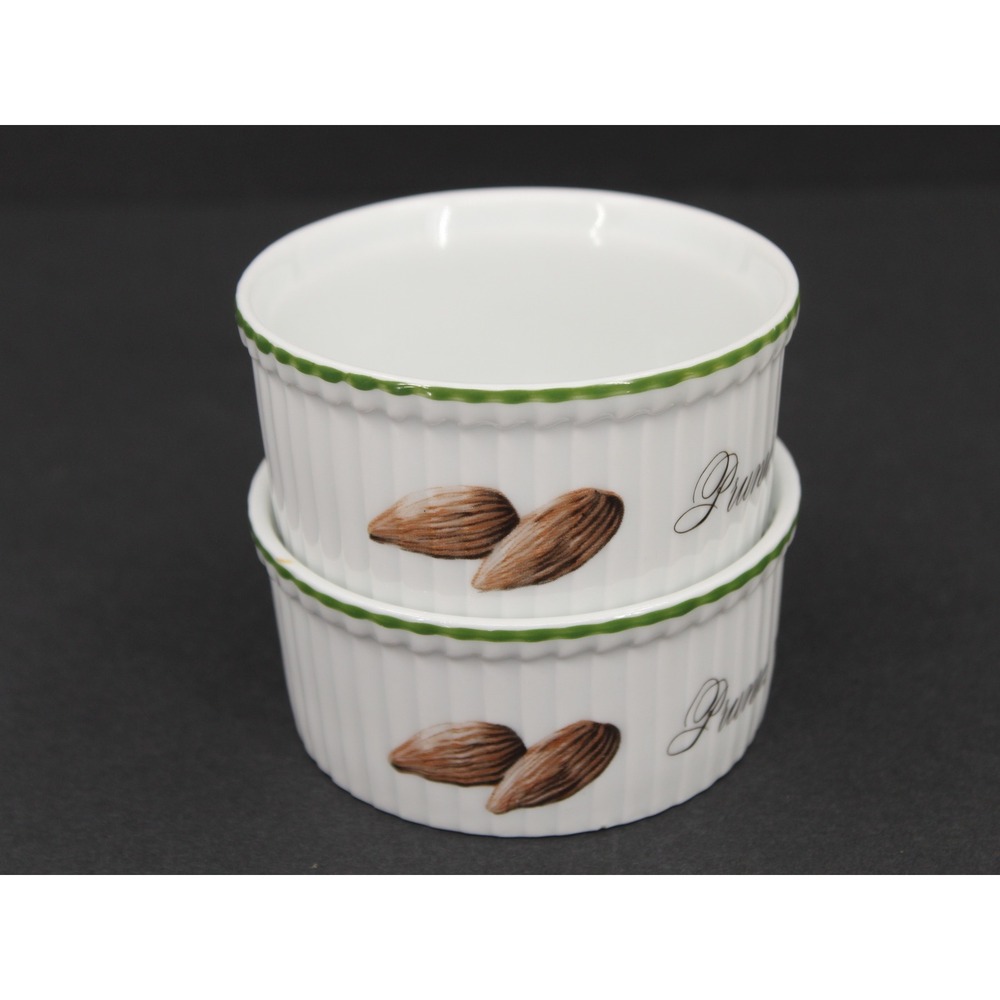 Apilco Elysian Garden Mini Ramekins Set 2 French Porcelain White - Picture 5 of 8
